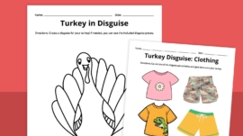 Free Printable Turkey Disguise Template Thanksgiving Activity