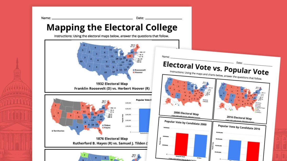 Free Printable Electoral College Worksheet Bundle