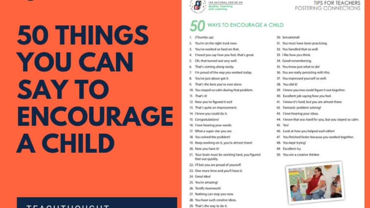 50 Things You Can Say To Encourage A Child