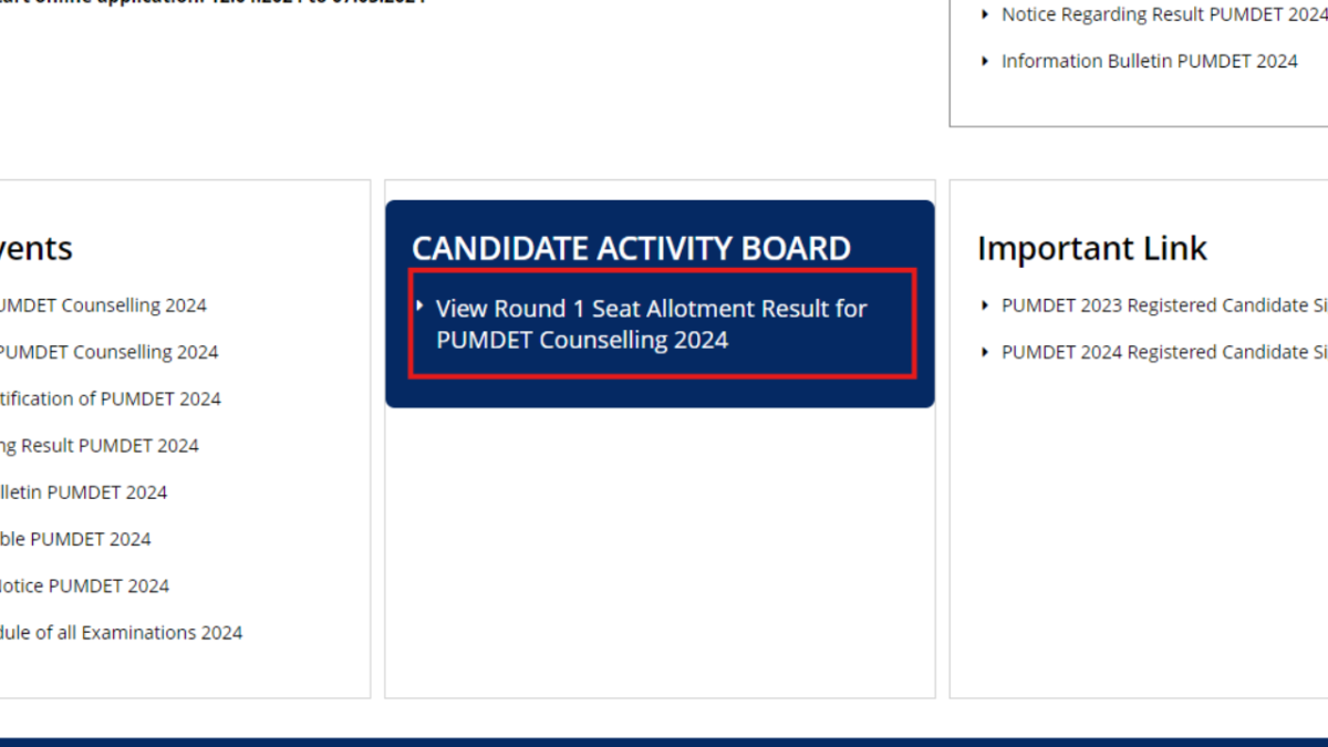 WBJEEB PUMDET Counselling 2024: Round 1 seat allotment result declared - Check direct link here