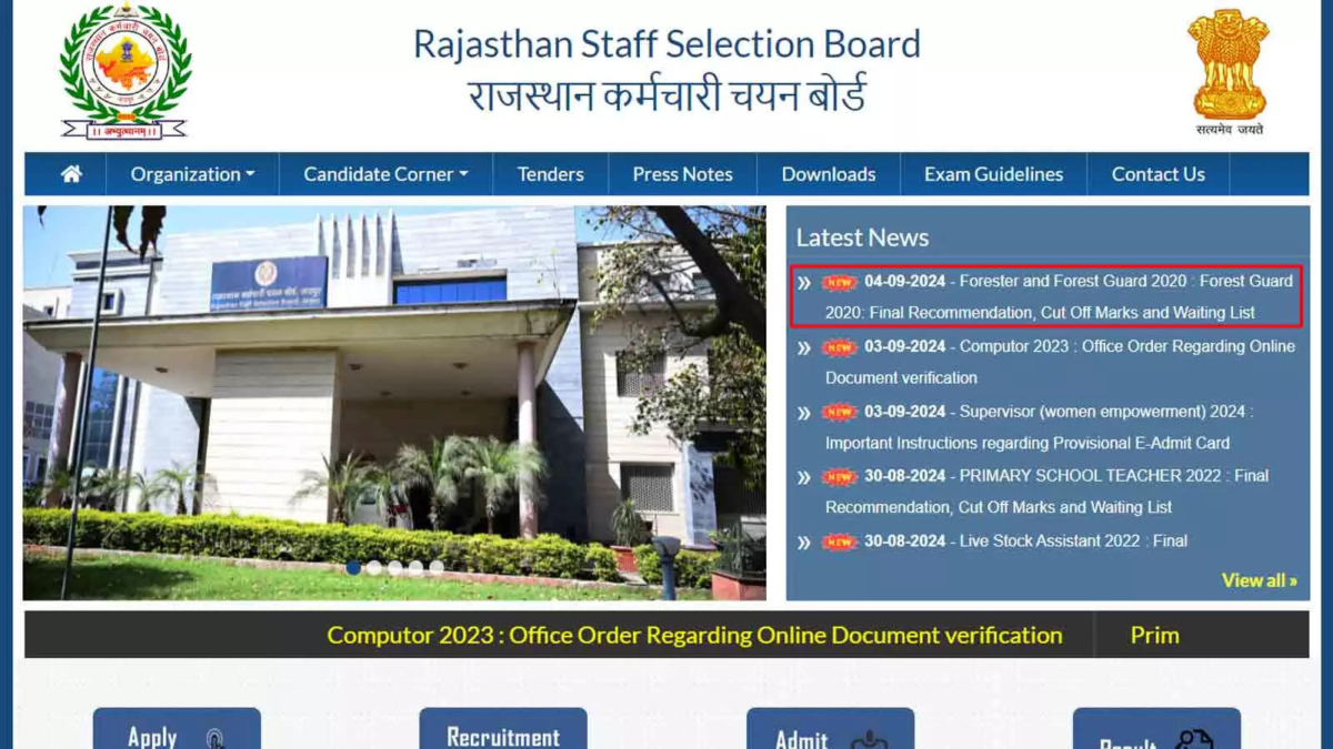 Rajasthan Forest Guard 2020 Final Result Announced: 930 Additional Candidates Selected for Appointment; Check Here