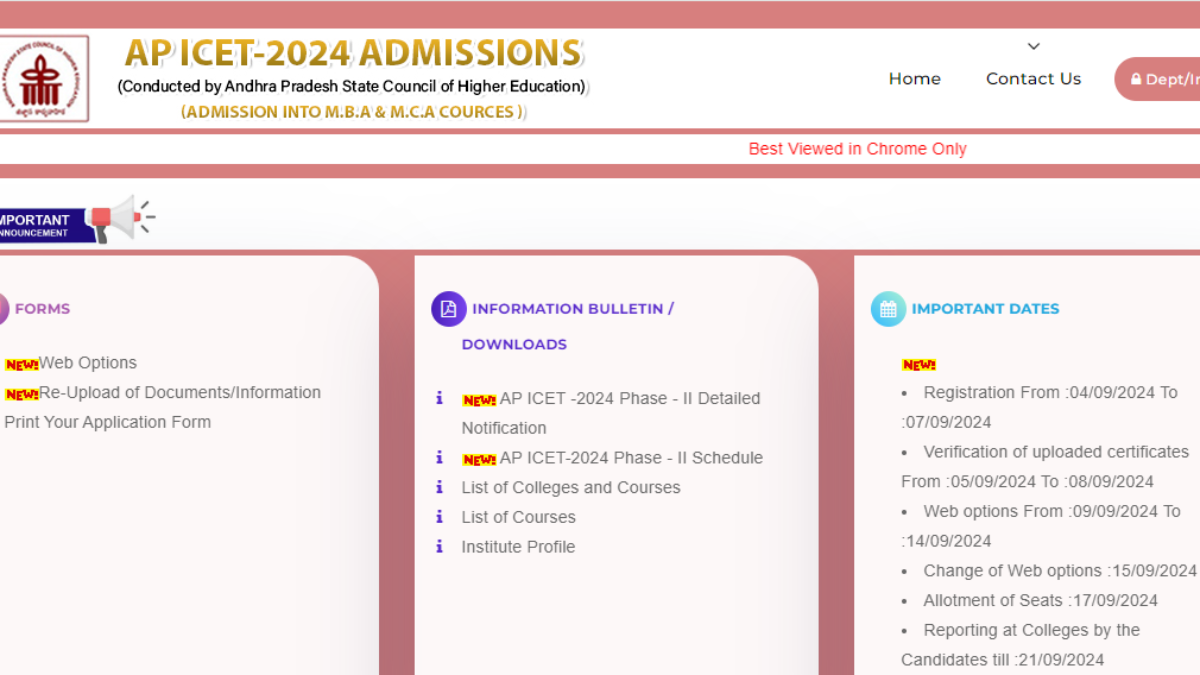 AP ICET Counselling 2024 phase 2 web entry begins: Check details here