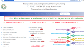 TS PGECET 2024 first phase seat allotment result out at pgecetadm.tsche.ac.in: Direct link to download here