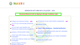 TS ICET 2024 allotment result declared at tgicet.nic.in: Direct link and steps to check