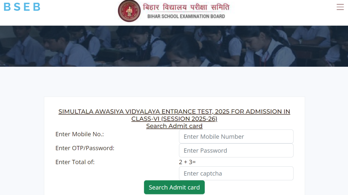 Simultala Awasiya Vidyalaya Class 6 Second Dummy Admit Card Released: Direct link to download