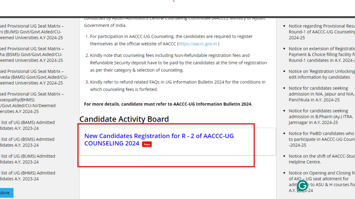 AYUSH NEET UG counselling round 2 registration starts at aaccc.gov.in: Direct link to apply here