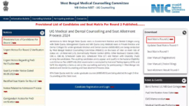 WB NEET Counselling 2024 Round 2: Provisional List and Seat Matrix Released; Download Here