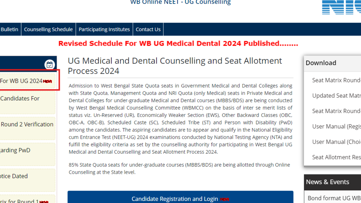 WB NEET UG 2024 counselling schedule revised: Check important dates here