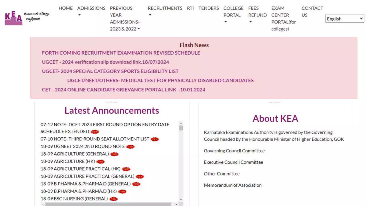 KEA KCET, NEET UG 2024 Round 2 Provisional Seat Allotment Results Released at kea.kar.nic.in