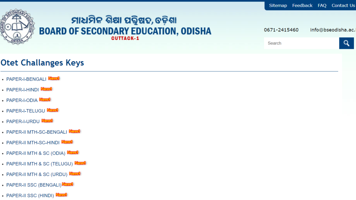 OTET Answer Key 2024 released at bseodisha.ac.in, raise objections till Sept 28: Subject-wise direct links here