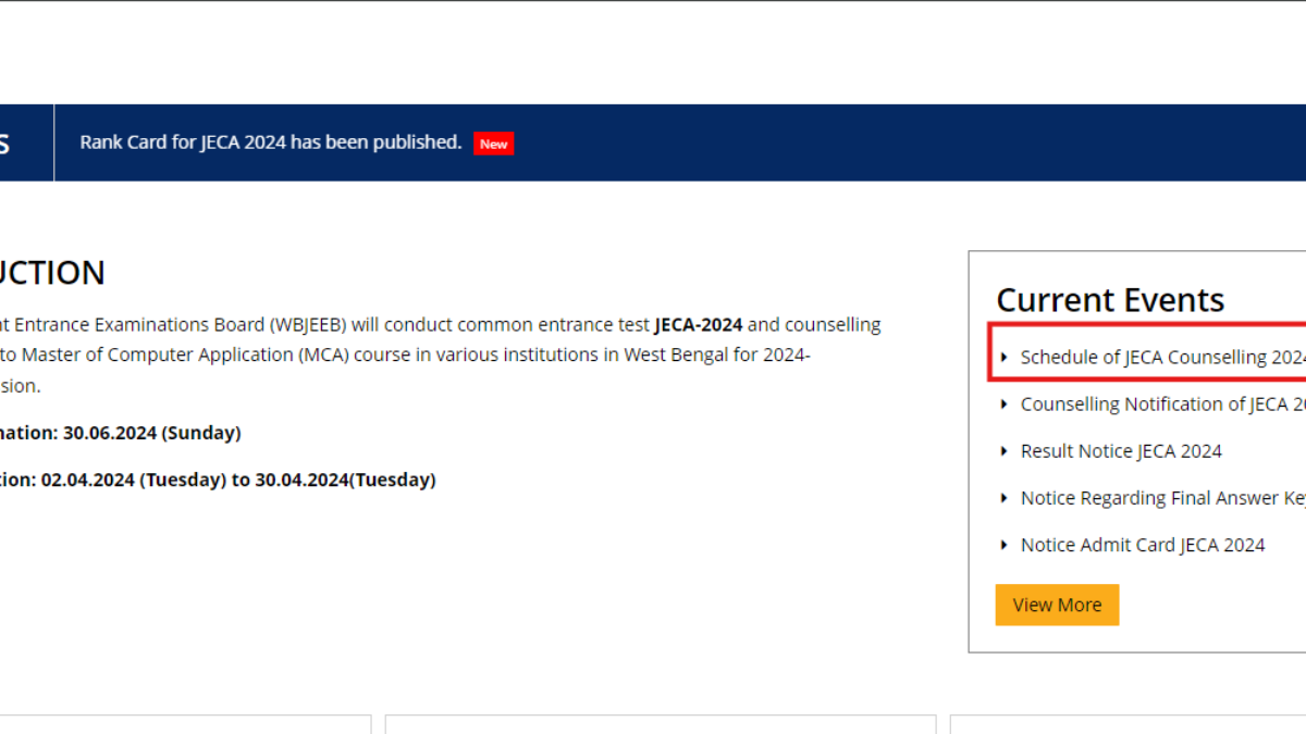 WB JECA counselling schedule 2024 out at wbjeeb.nic.in: Direct link to check here