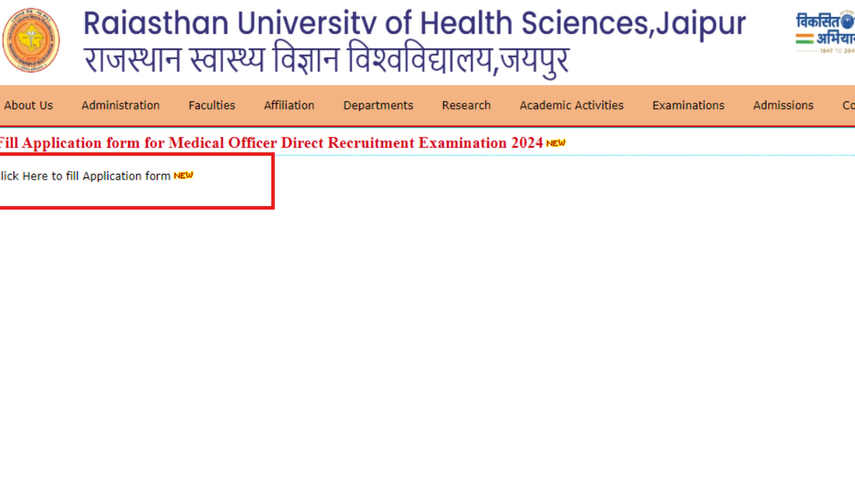 RUHS Medical Officer Recruitment 2024 registrations are underway for 1220 posts at old.ruhsraj.org: Direct link to apply here