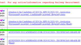 RPF Sub-Inspector Application Status 2024 released for various regions: Direct link, steps to check