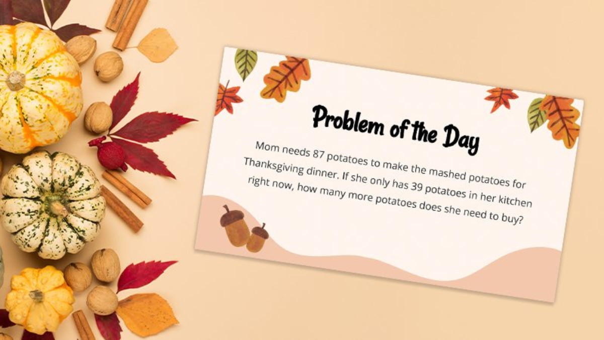 25 Thanksgiving Math Word Problems To Solve This Month