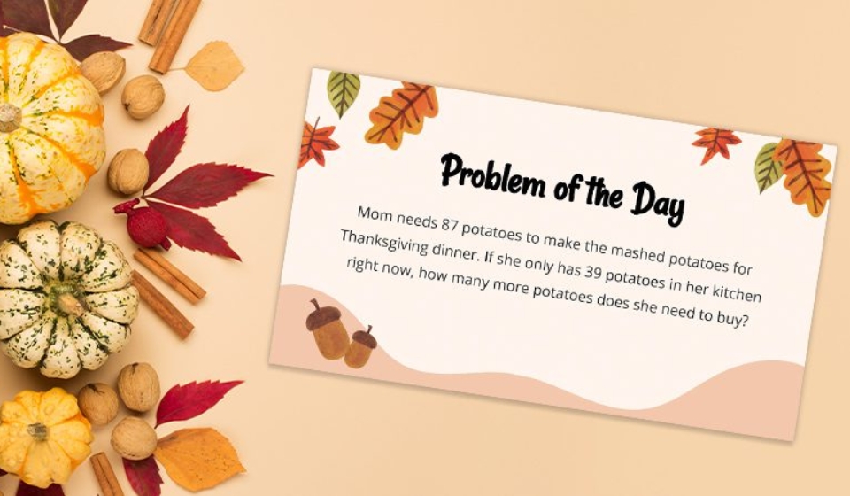 25 Thanksgiving Math Word Problems To Solve This Month