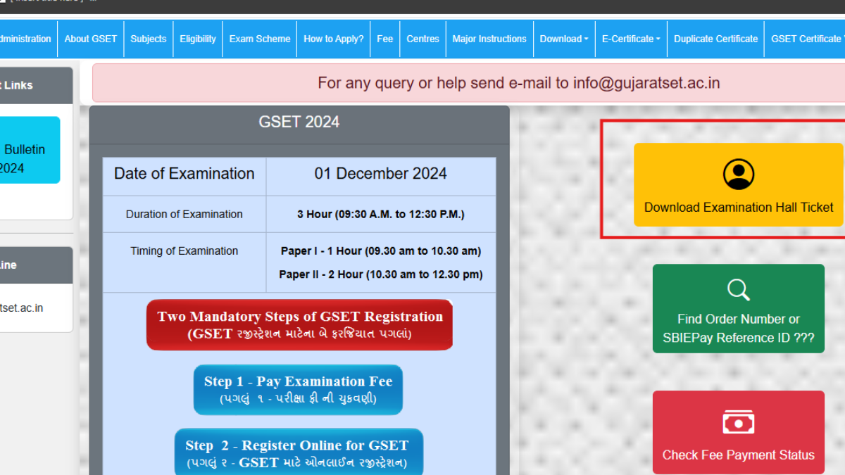 GSET admit card 2024 released at gujaratset.ac.in: Direct link to download here