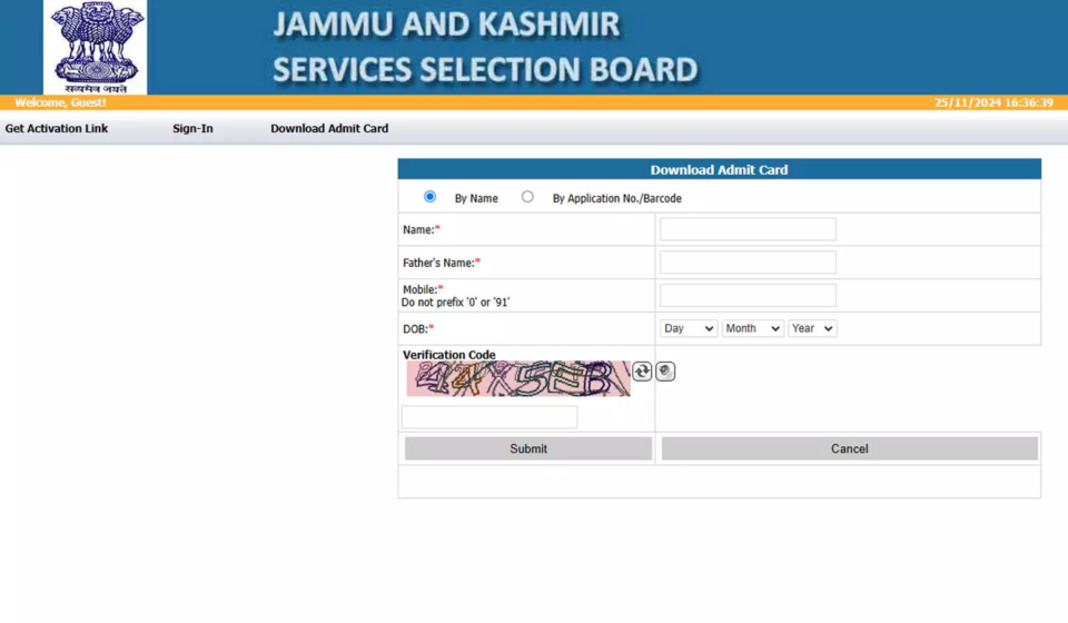 JKSSB police constable admit card 2024 for 4002 vacancies released at  jkssb.nic.in; download here