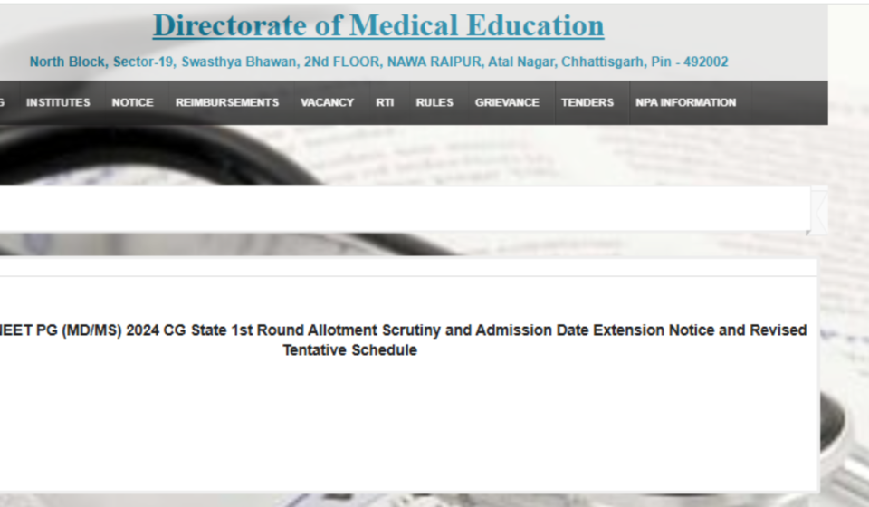 Chhattisgarh NEET PG 2024 counselling schedule revised, check details here