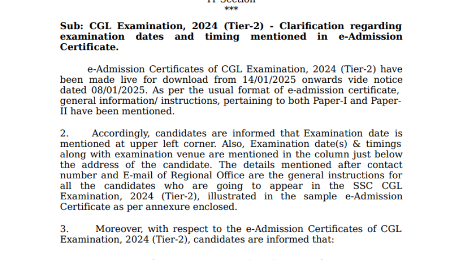 SSC CGL Tier 2 admit card released at ssc.gov.in: Direct link and other important details here