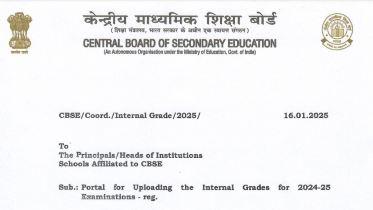 CBSE issues important notice on uploading internal grades for Class 12 students