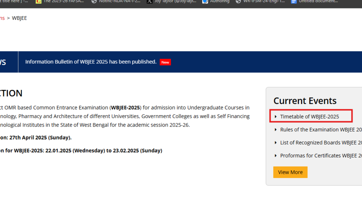 WBJEE 2025 schedule released at wbjeeb.nic.in: Check complete schedule here