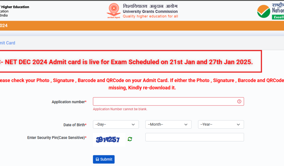 UGC NET admit cards released for January 21 and 27 exams: Direct link to download here