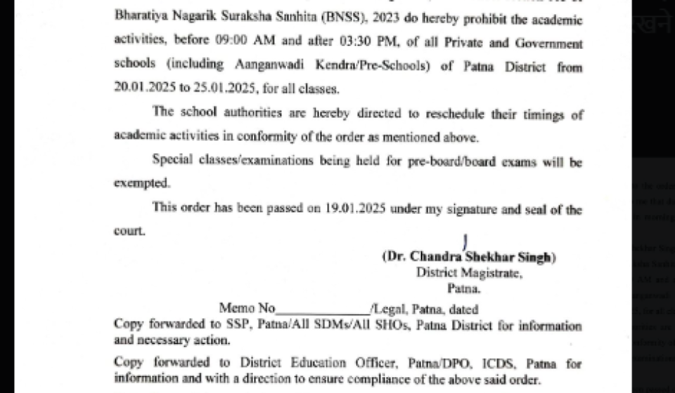 Patna school timings revised due to cold weather: Check details here