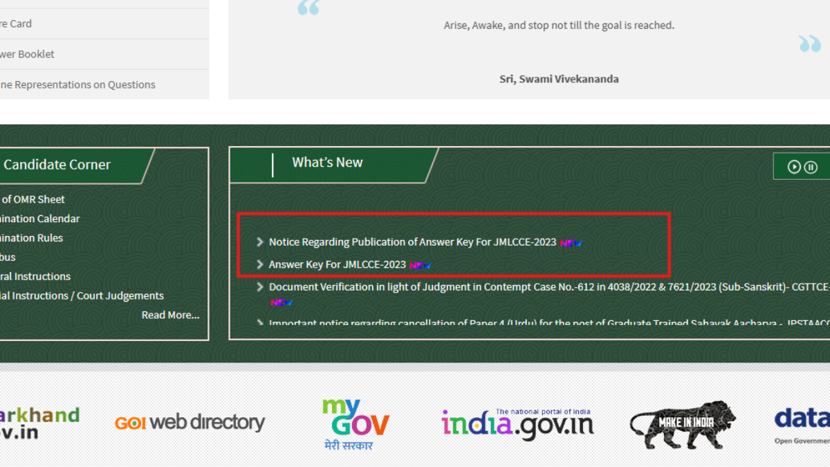 JSSC Matric level answer key released: Direct link to download here