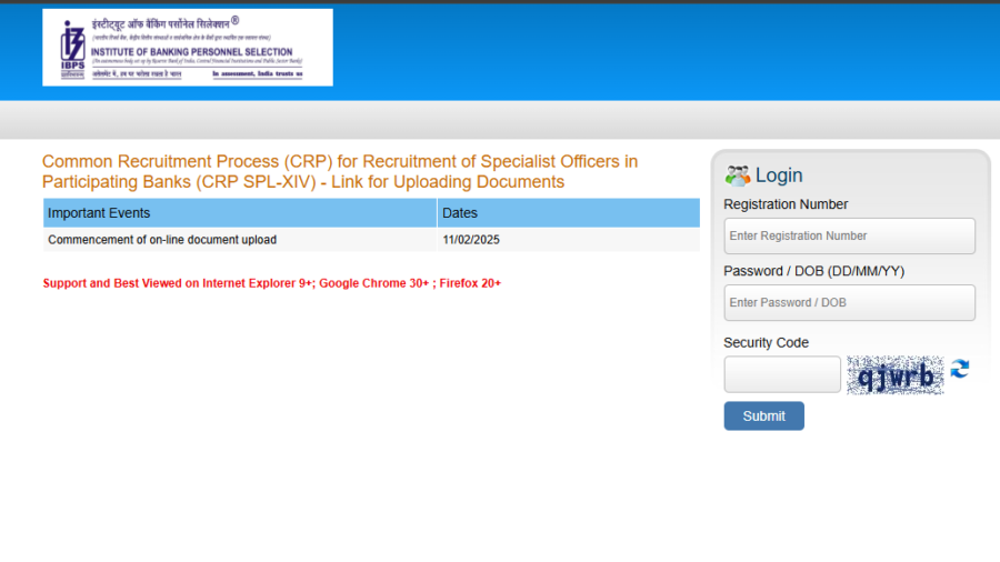 IBPS SO 2025: Link for uploading documents for interview active, Check details here